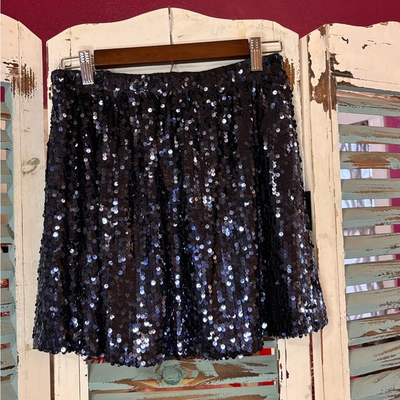 Q Mack Black Sequin Mini Skirt Size M - Picture 3 of 6